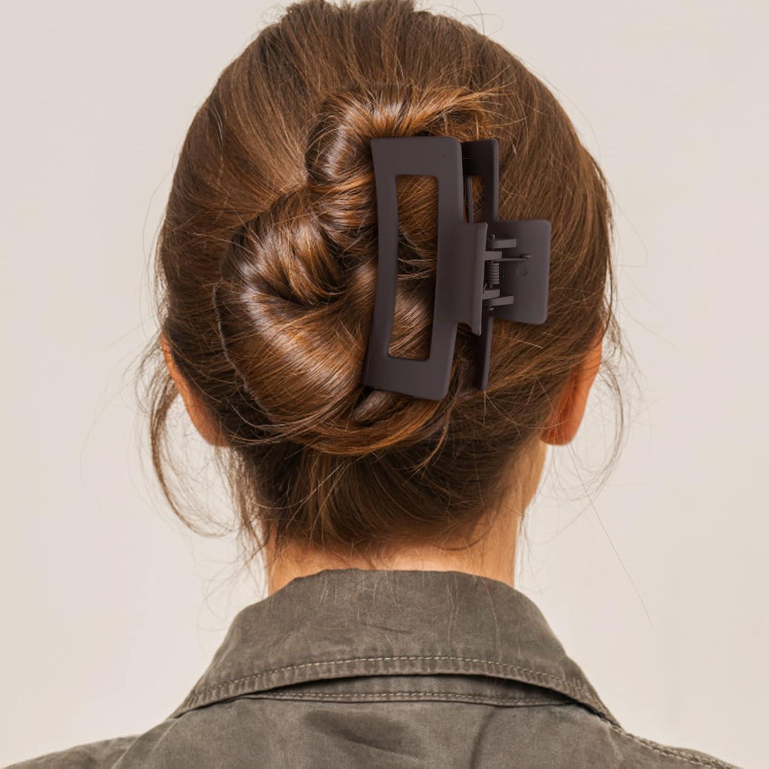 WLLHYF Quadratische Klauenclips 8.5 Cm Haarklammern Matt Rutschfest Stark Haarstyling Zubehör