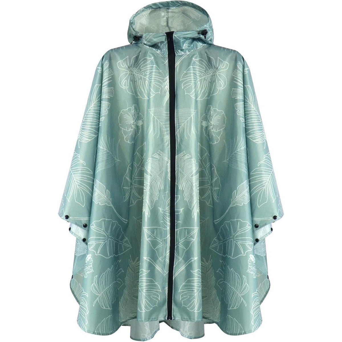Wasserdichter Fahrrad-Regenponcho mit Kapuze, Einheitsgröße Blatt