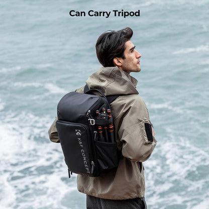 K&F Concept Kamerarucksack mit 16Zoll-Laptopfach Canon Nikon Sony DJI Mavic - Schwarz 25L