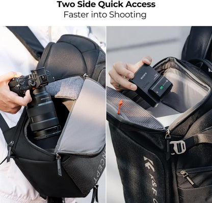 Kamerarucksack 25L mit Laptopfach, für Canon/Nikon/Sony/DJI Mavic Drone, grau
