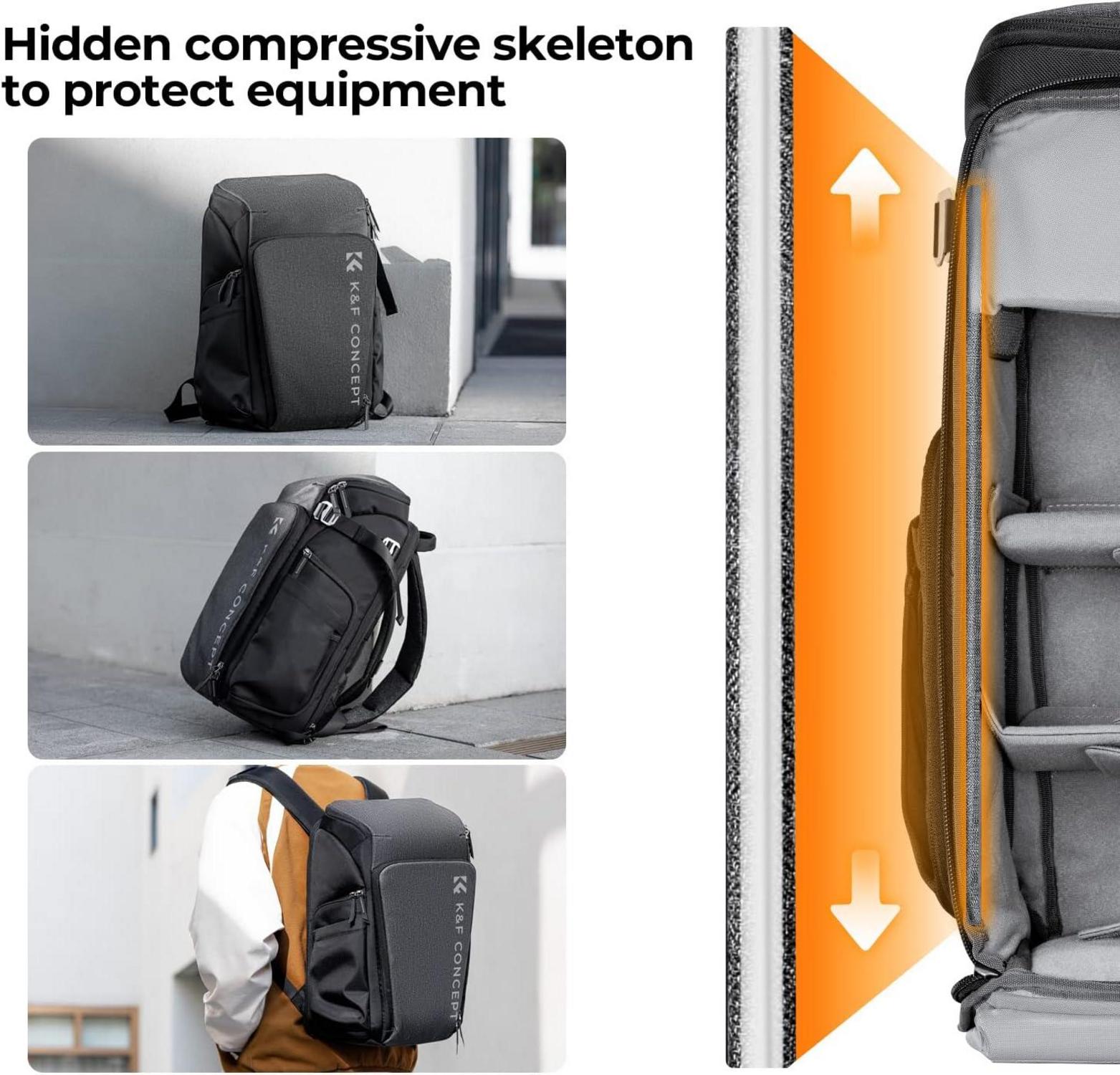 Kamerarucksack 25L mit Laptopfach, Erweiterungstasche - Canon Nikon Sony DJI