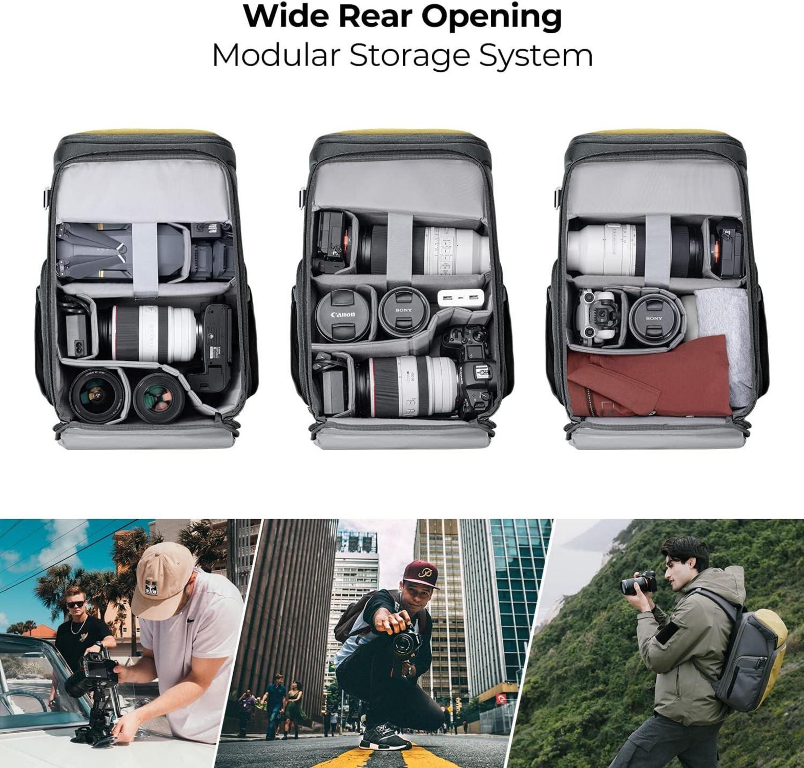 Kamerarucksack mit Laptopfach und multifunktionalen Taschen