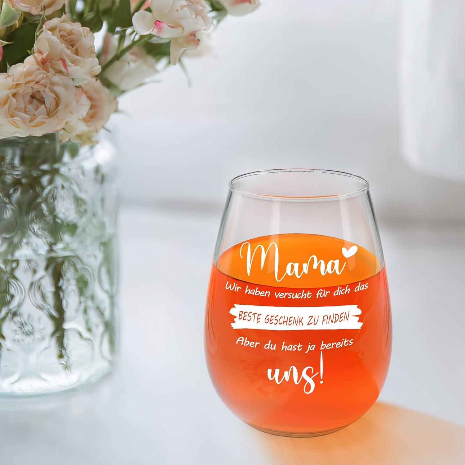 Weinglas für Mama Geburtstagsgeschenke zum Muttertag 450ml