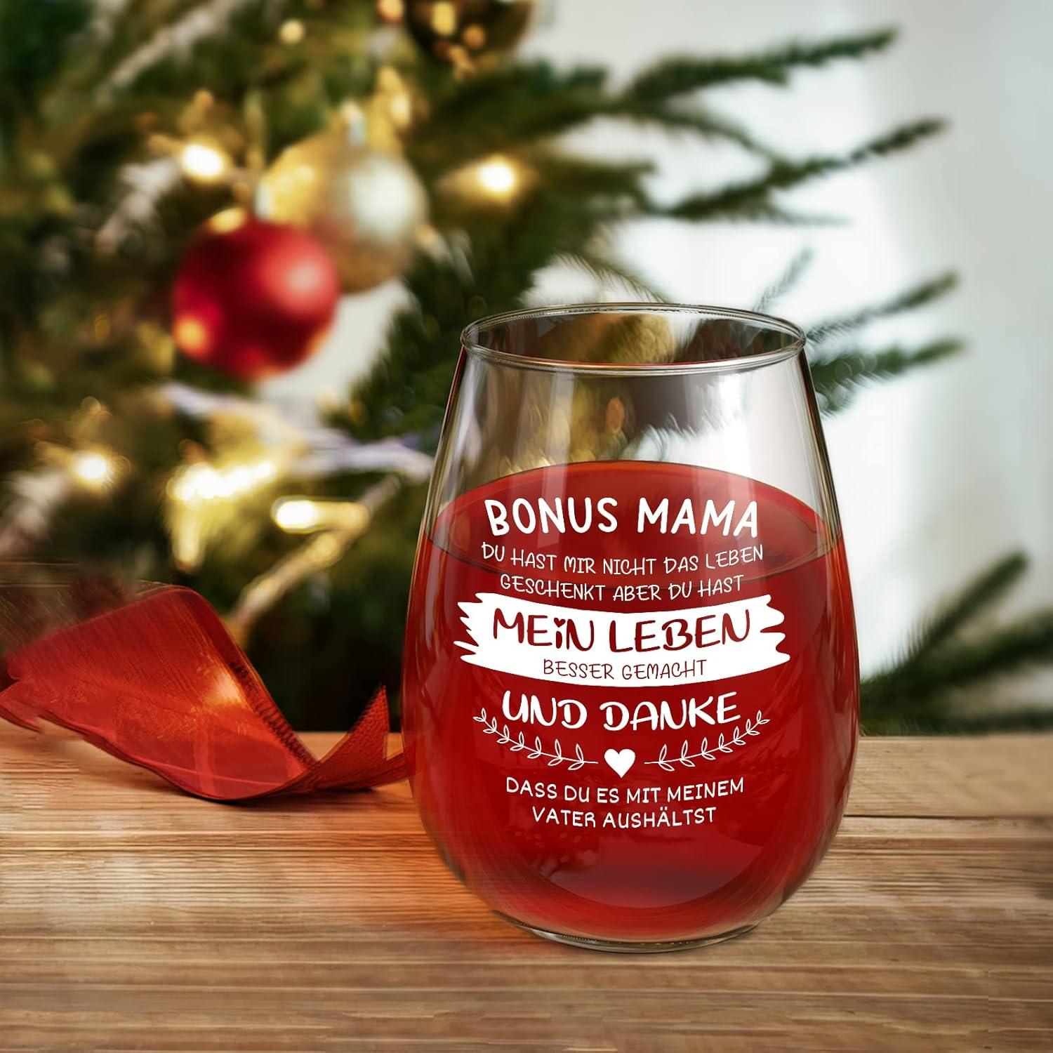 15-Unzen Weinglas Geburtstagsgeschenk für Mutter - Bonus Mom