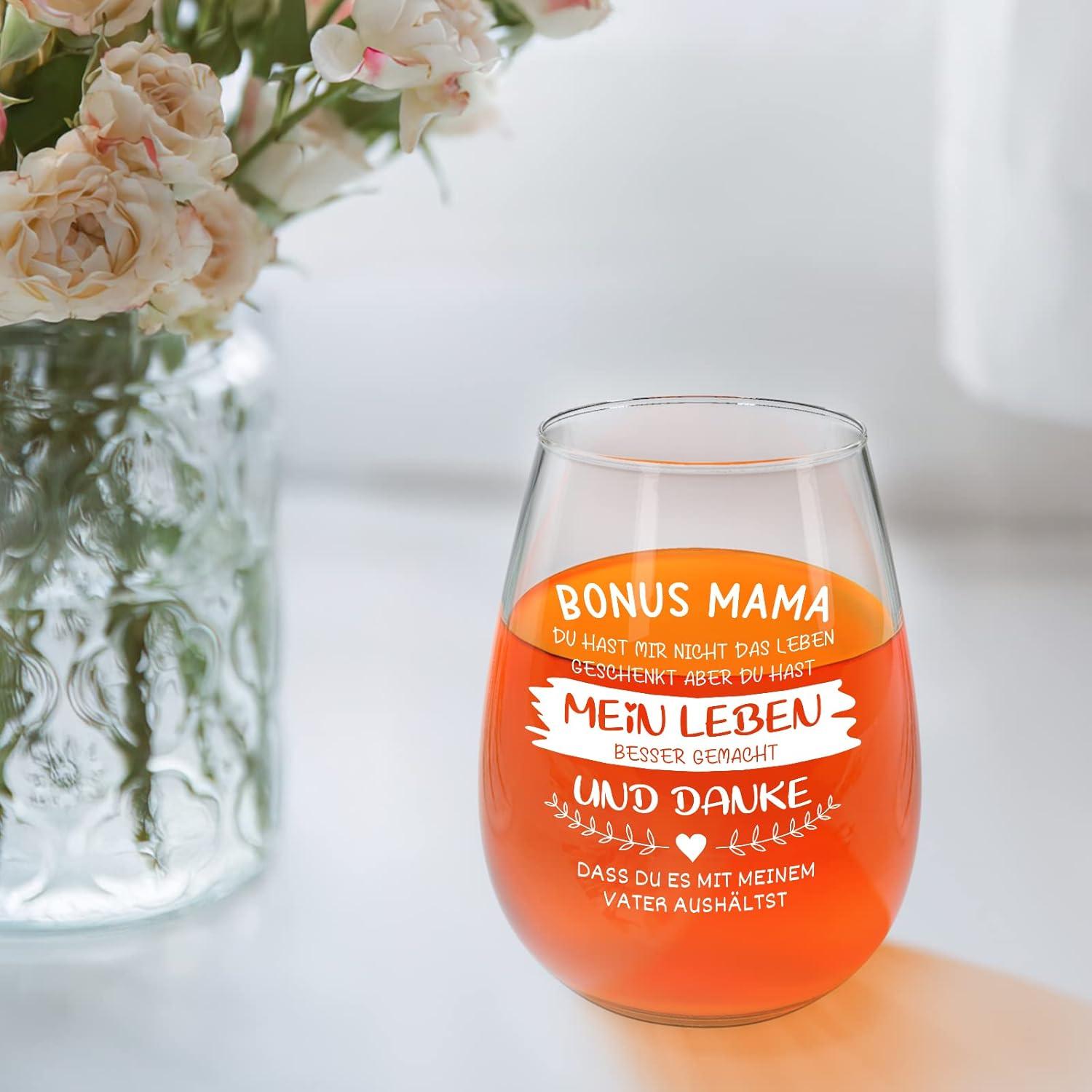Muttertagsgeschenk Weinglas lustiges Bonus Mama Geschenk 450ml