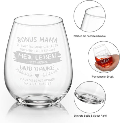 Muttertagsgeschenke Weinglas Mama Geburtstagsgeschenk 15oz 450ml