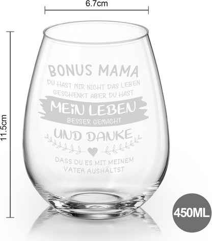15-Unzen-Geburtstagsweinglas für Mama - Weinglas Geschenk zum Muttertag, Geburtstag, Weihnachten