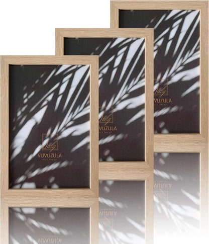 Fotorahmen Natur Holz 3er Set 20x30cm Bilderrahmen Acrylglas MDF