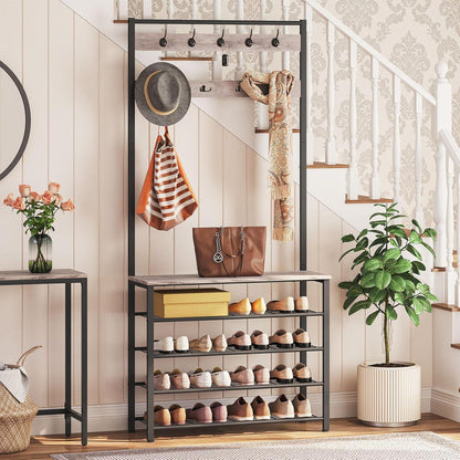 Garderobenständer mit Schuhregal und Kleiderständer, Industrie Design