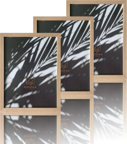 Bilderrahmen 30x40cm Holz Fotorahmen 12x16 Zoll Natur 3er Set