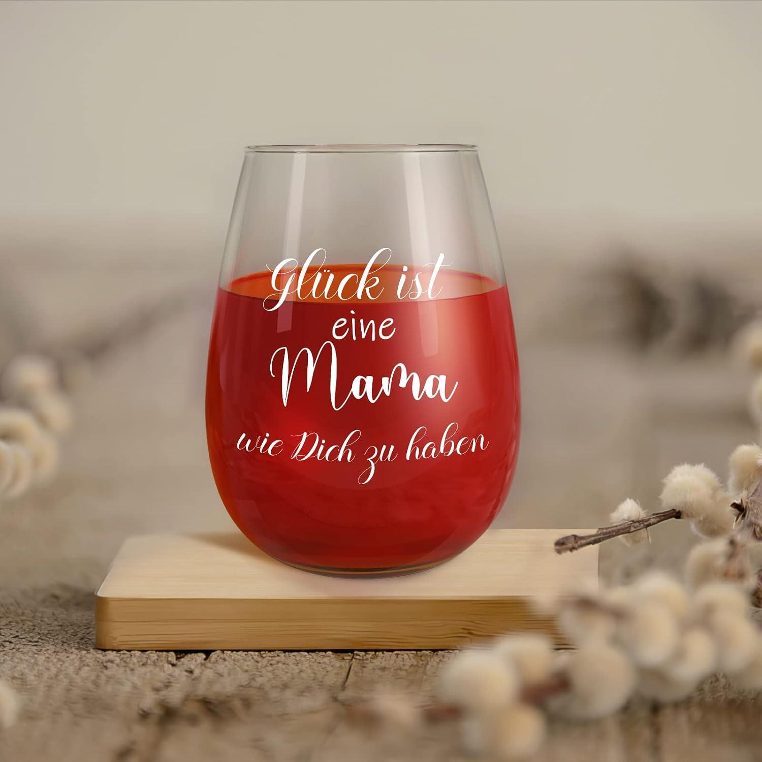 Weinglas mit Gravur für Mama zum Muttertag 15-Unzen-Glas