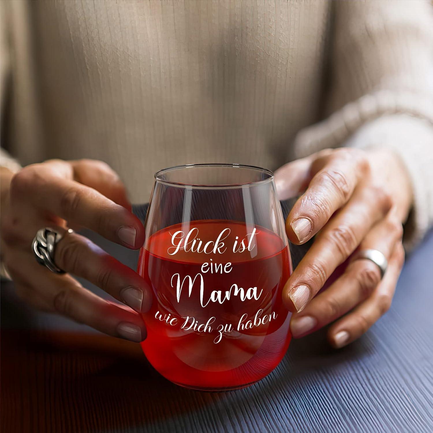 Weingläser mit Gravur für Mama - Muttertagsgeschenk - Geburtstag Weinbecher 450ml