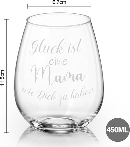 Weingläser mit Gravur für Mama - Muttertagsgeschenk - Geburtstag Weinbecher 450ml