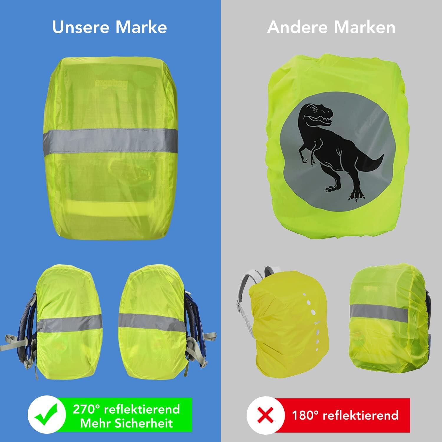 Kinder Regenschutz Schulranzen wasserdichte Rucksackhülle Reflektorstreifen