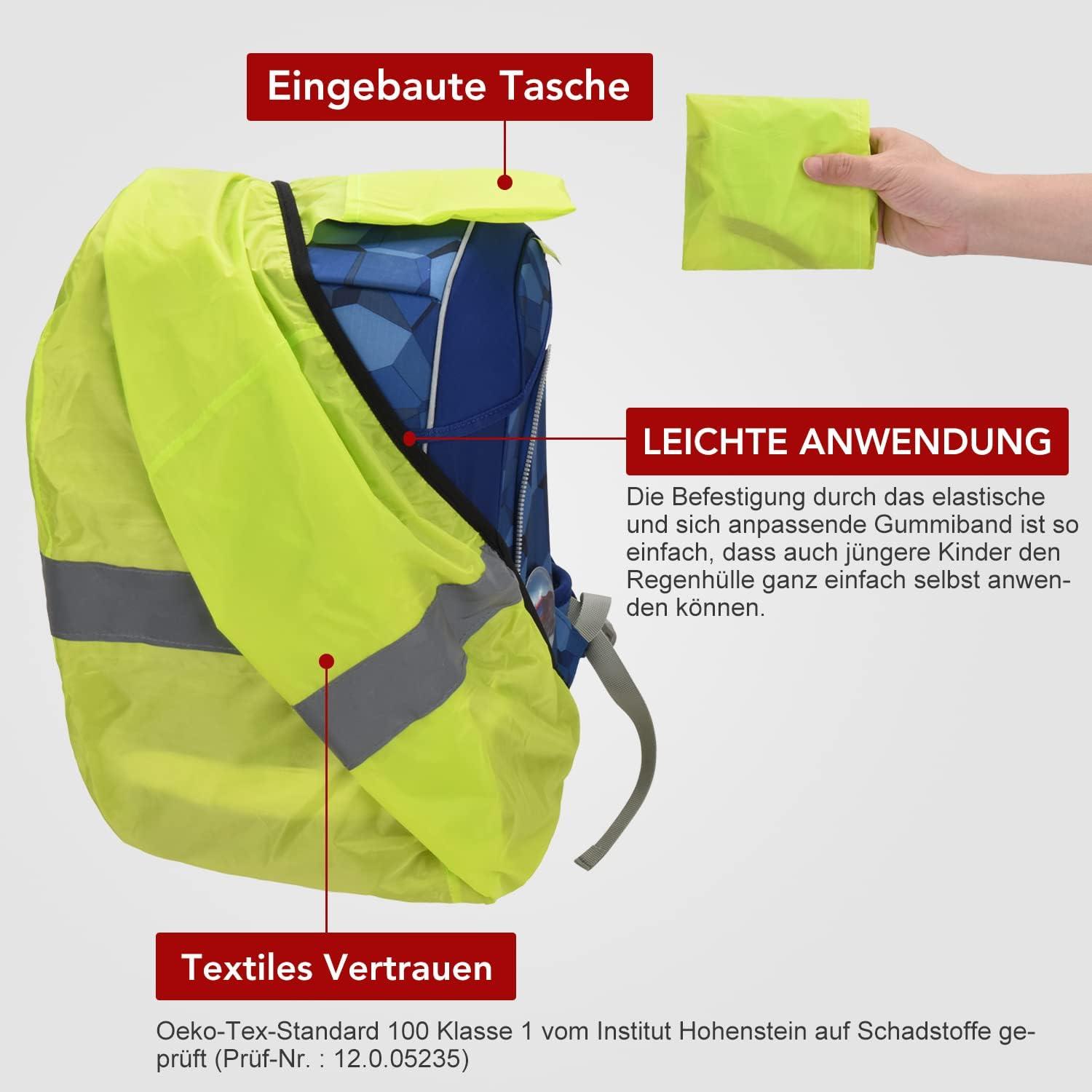 Unisex Kinder Regenschutz Schulranzen wasserdichte Rucksackhülle