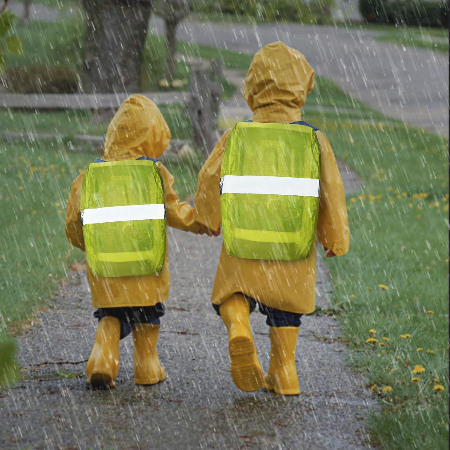 Unisex Kinder Regenschutz Schulranzen wasserdicht mit Reflektorstreifen 18-25L Schutzhülle-Kompatibel mit Ergobag Scout Step by Step