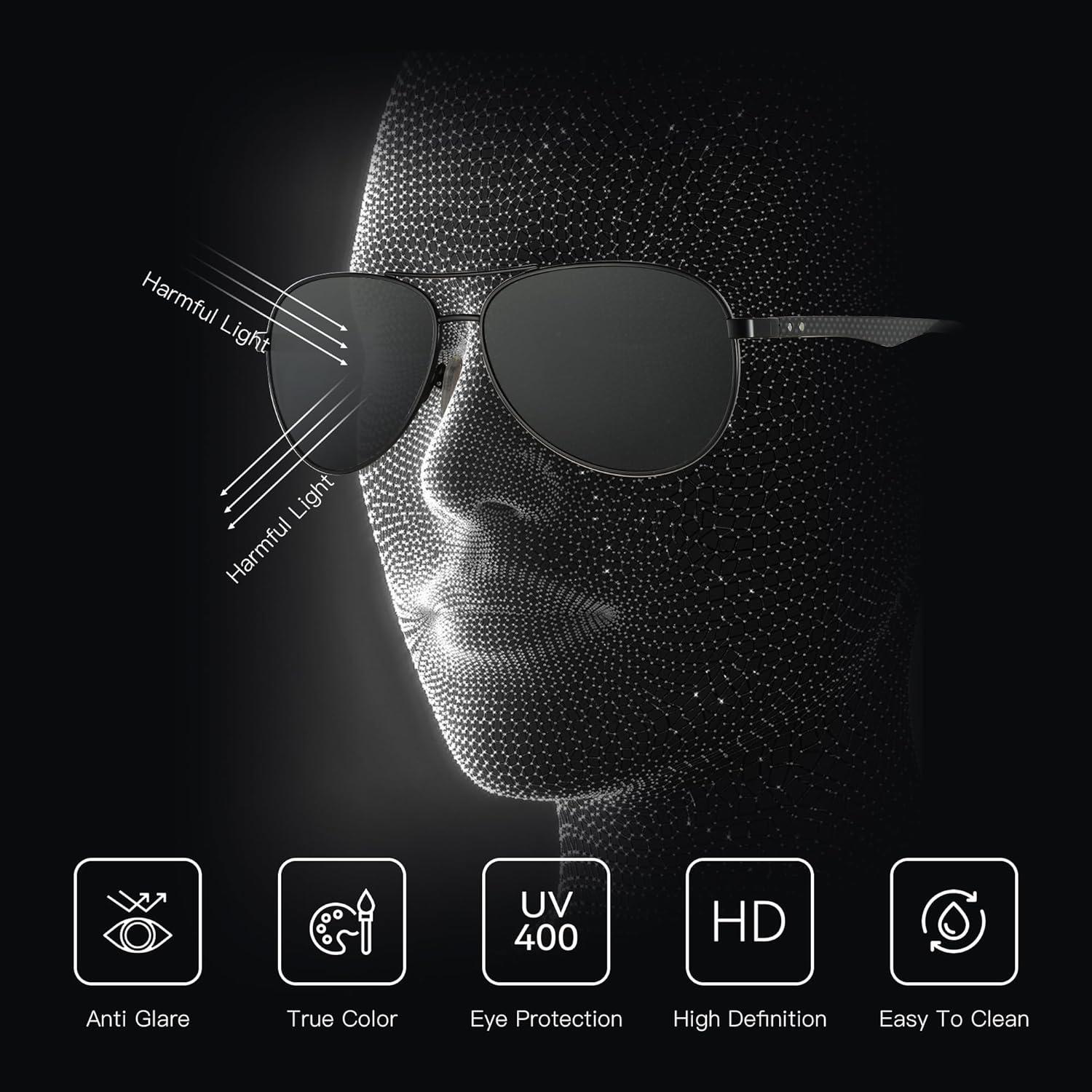 Polarisierte Pilotenbrille Sonnenbrille Herren Damen Retro UV400 Schutz