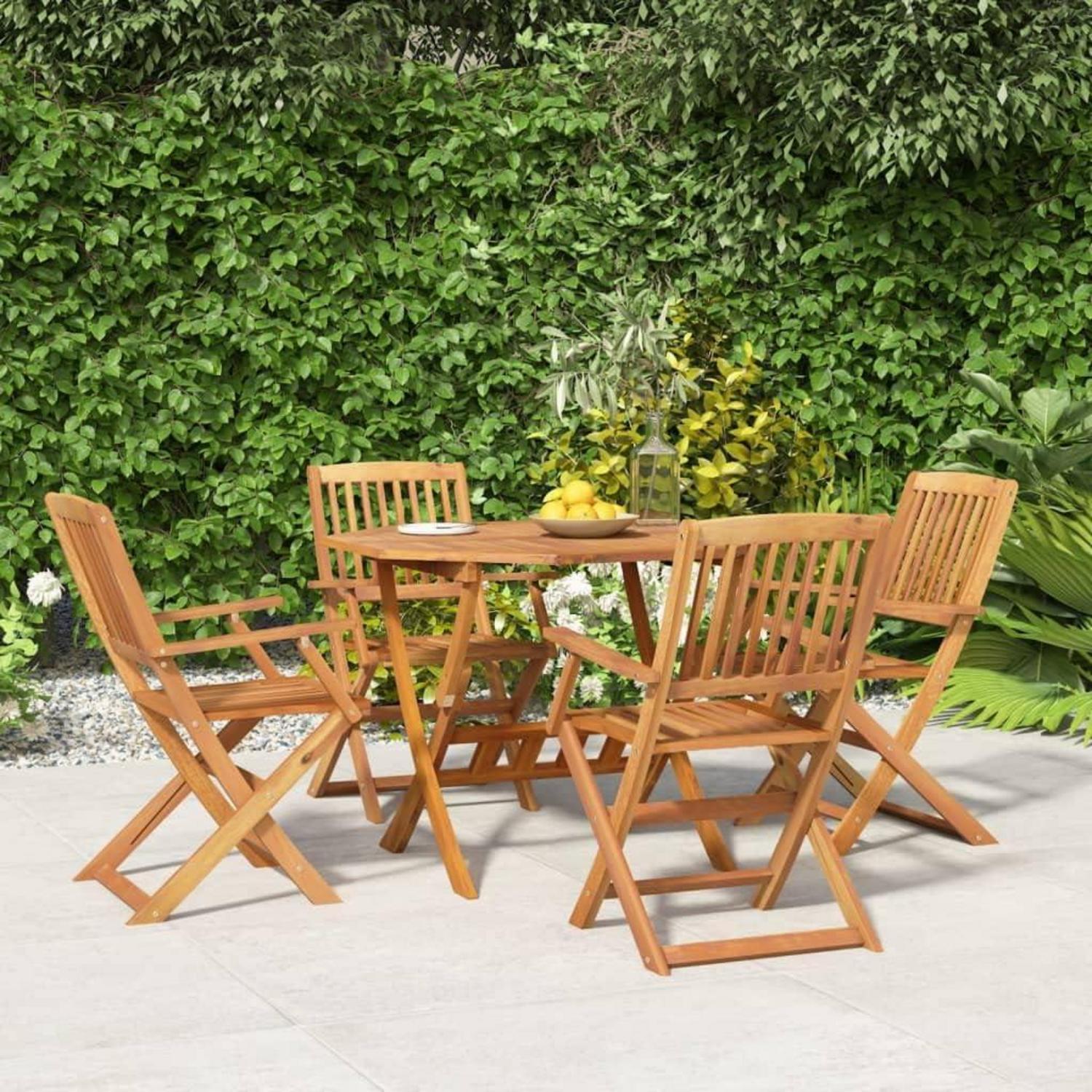 vidaXL 5-TLG. Gartenmöbel Set Akazie Massivholz klappbar