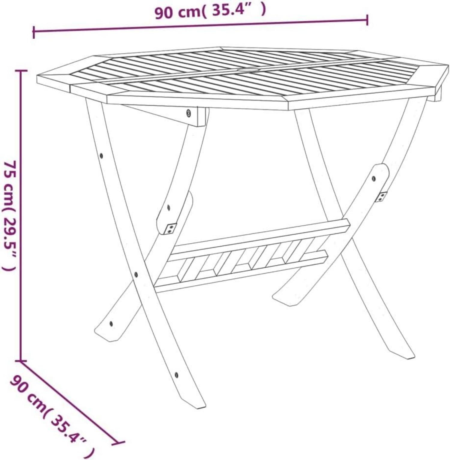 vidaXL Gartenmöbel Set Akazie 5-TLG. Gartenset Foldable & Easy to Clean