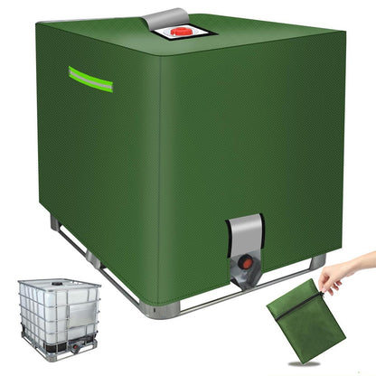 IBC Tank Abdeckung 1000L Grün mit Klettverschluss & Reflexstreifen
