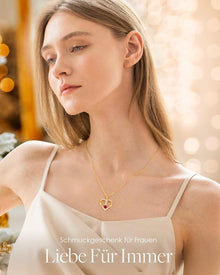 Kette Damen Silber 925 Infinity Halskette Herzanhänger