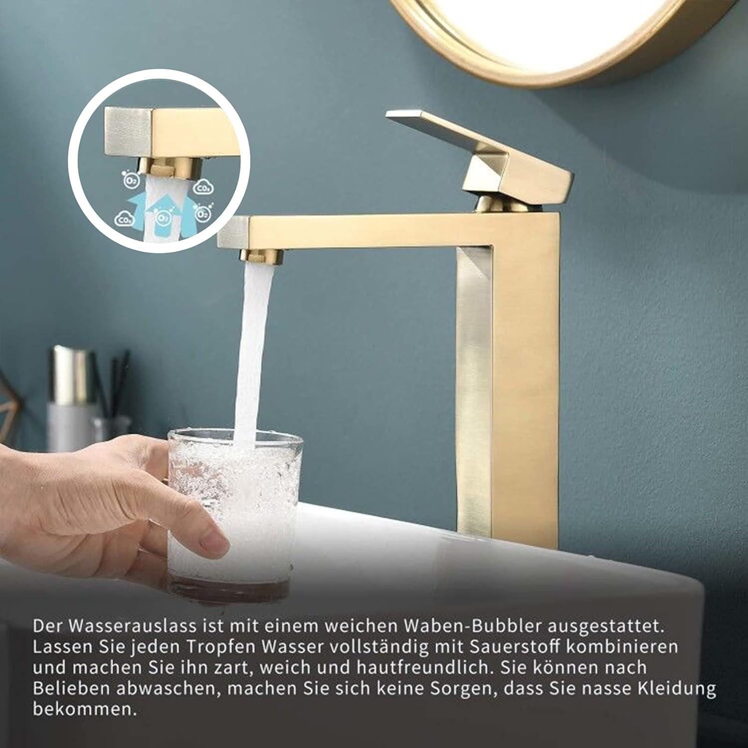 Goldene Badarmatur Hochwertig Wasserhahn Mischbatterie Modernes Design