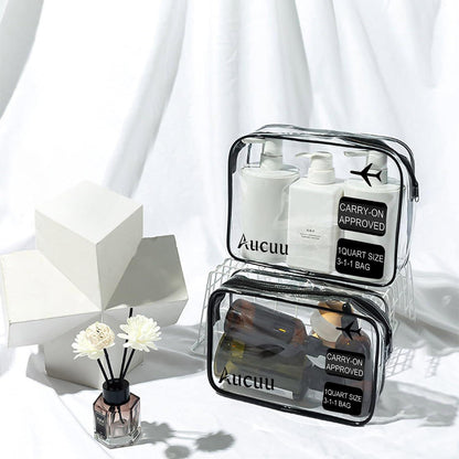 Kulturtasche Transparent 2er Set Wasserdicht PVC TSA Makeup-Taschen