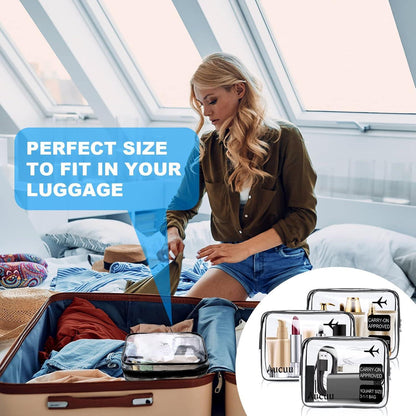 Aucuu Transparente Kulturtasche 2er Set PVC Reise-Waschtaschen für Mann und Frau