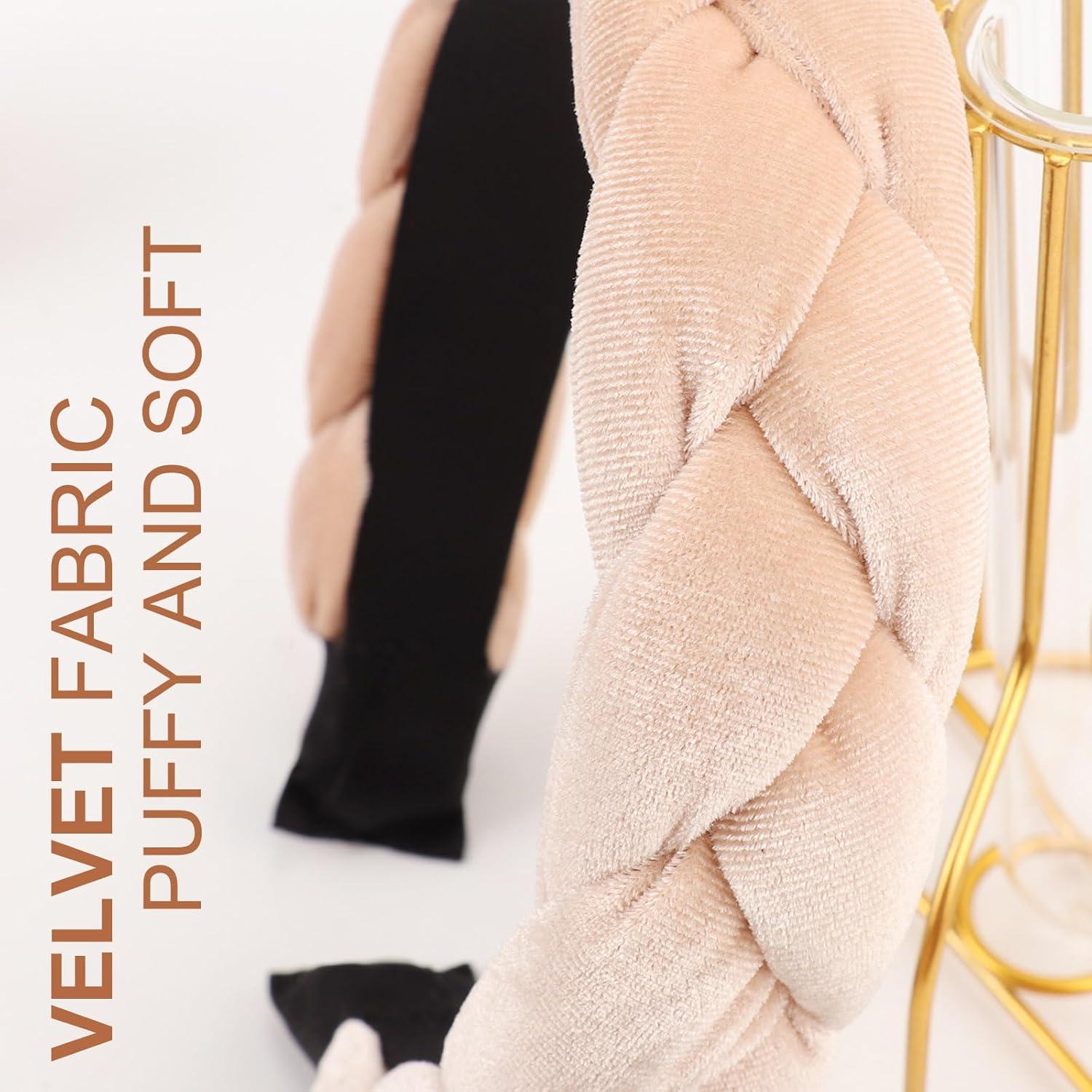 DRESHOW Geflochtenes Stirnband für Damen Samt Haarreif in Beige