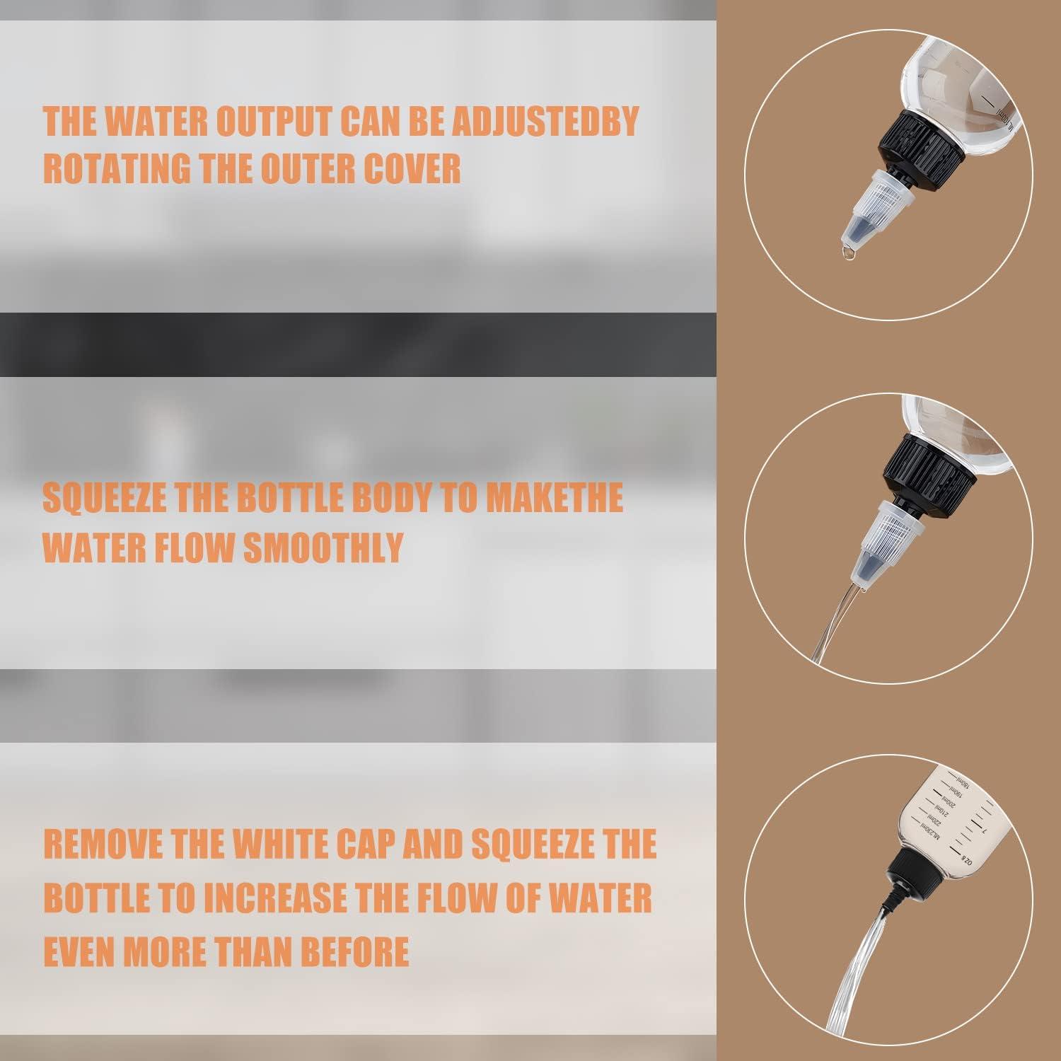 Quetschflasche Kunststoff 250ml 5er Set Transparent Schwarz