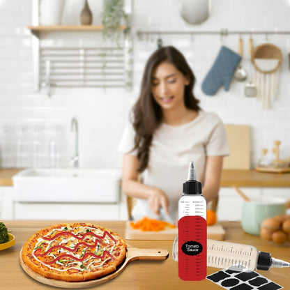 Quetschflasche 250ml 5 Stück Transparent mit Schwarzem Drehverschluss