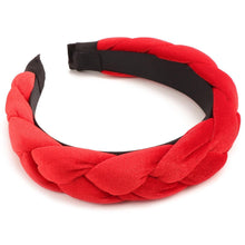Geflochtenes Samt Stirnband Elastisch Criss Cross Haarband Rot