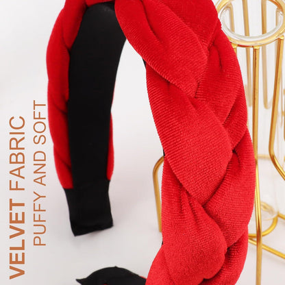 Geflochtene Stirnbänder Damen Samt Haarreifen Criss Cross Zubehör True Red