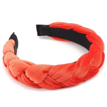 Geflochtenes Haarband aus Samt Orange - Elastischer Stirnreif