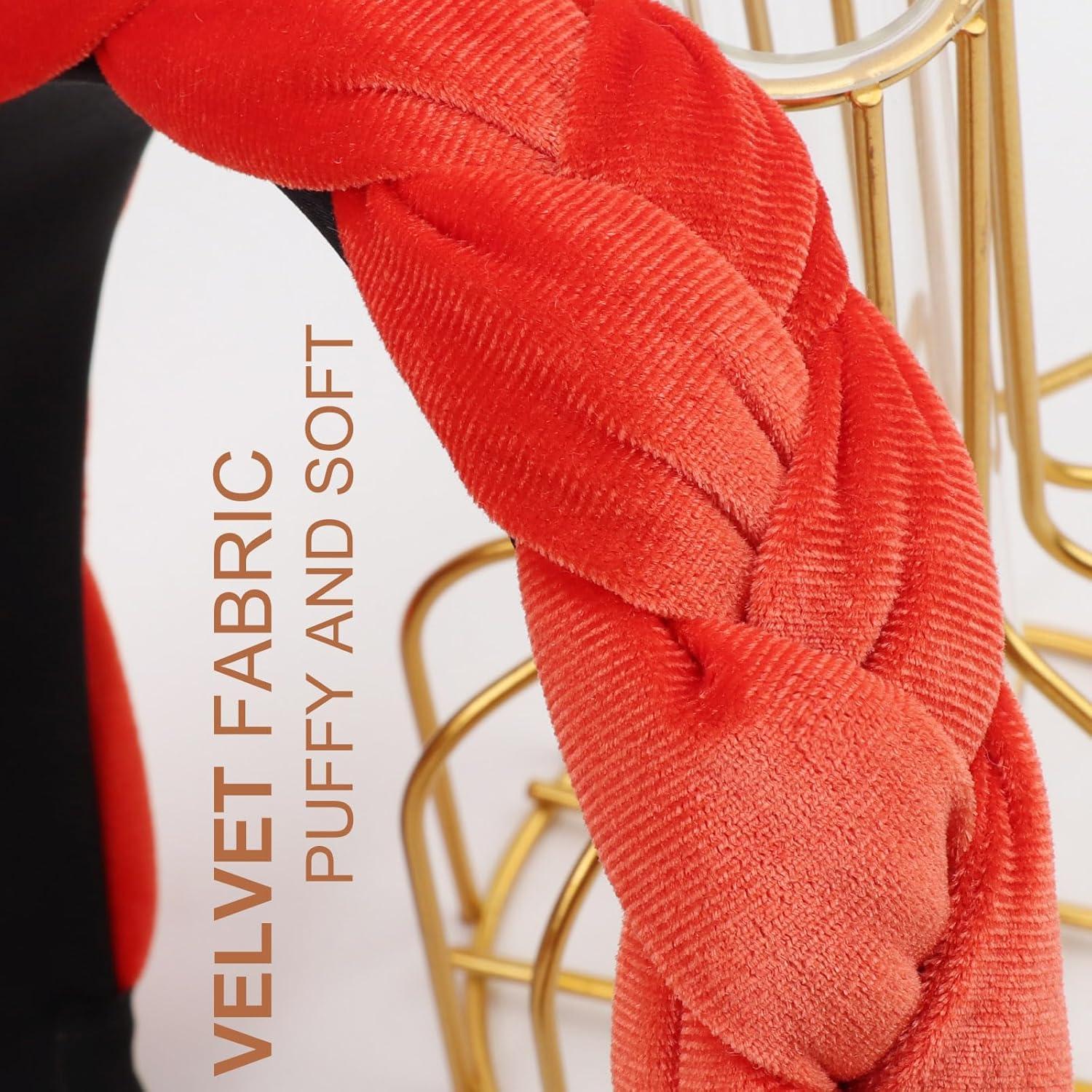 Geflochtenes Haarband aus Samt Orange - Elastischer Stirnreif