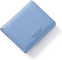Kleine Geldbörse Damen RFID Schutz 7 Kartenfächer Blau