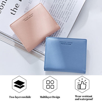 Damen Geldbörse RFID Mini Portemonnaie 7 Kartenfächer Blau