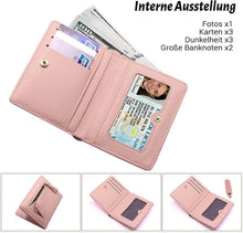 Kleines RFID-Portemonnaie Damen Klein Mini Schwarz mit