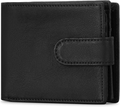 RFID Schutz Geldbörse Herren Echt Leder Brieftasche Münzfach Wallet