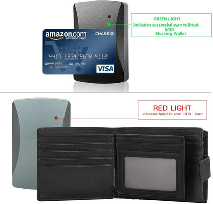 RFID Schutz Geldbörse Herren Echt Leder Brieftasche Münzfach Wallet
