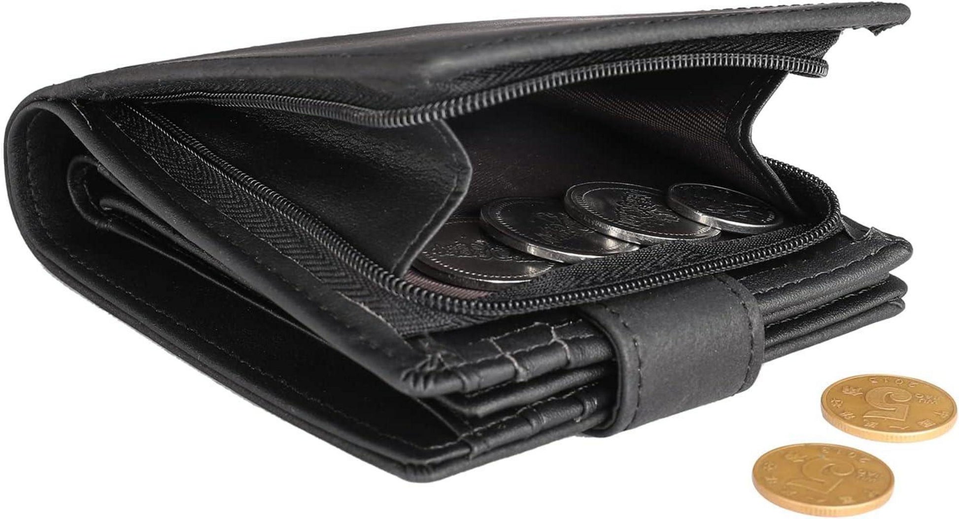Herren Geldbörse mit RFID Schutz Münzfach Echt Leder 15 Karten