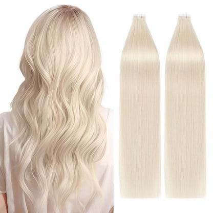 Echthaar Tape-in Extensions Platinblond (100g) - 45cm