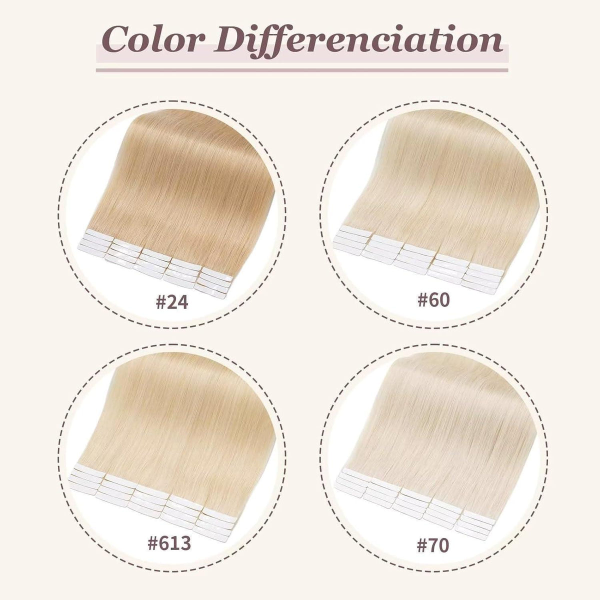 Echthaar Tape-in Extensions Platinblond (100g) - 45cm