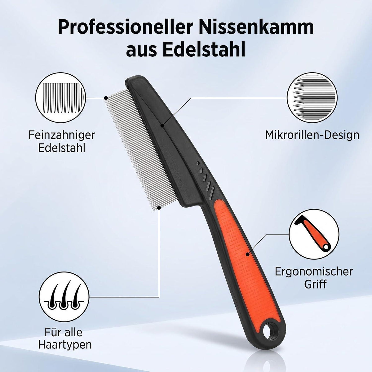 Edelstahl Läusekamm – Feinzahn für effektive Läuseentfernung
