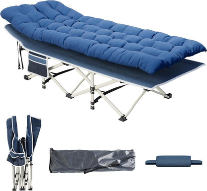 Faltbares Campingbett mit Dicker Matratze und Stabiler Rahmen