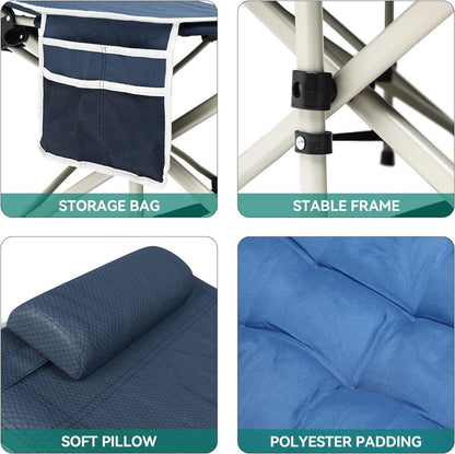 Faltbares Campingbett Erwachsene Blau Dicke Matratze Tragkraft 280kg