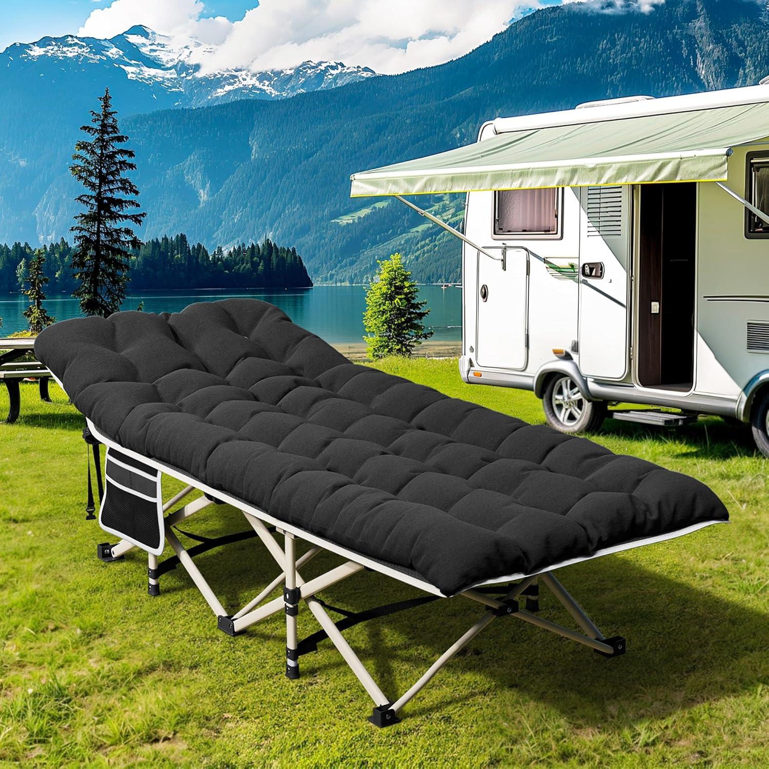 Faltbares Campingbett für Erwachsene mit dicker