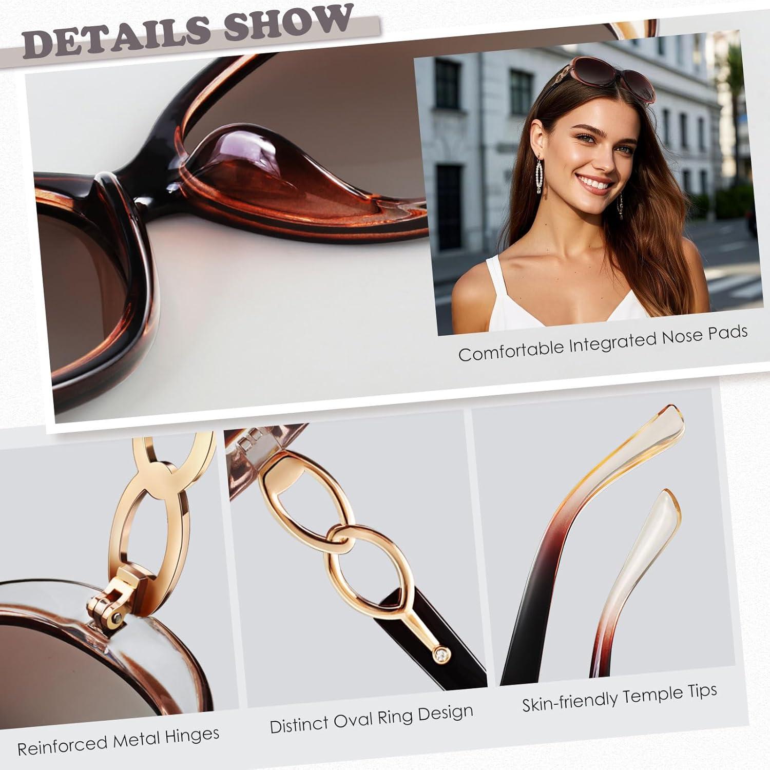 Polarisierte Vintage Sonnenbrille UV400 Schutz Oversize Damen