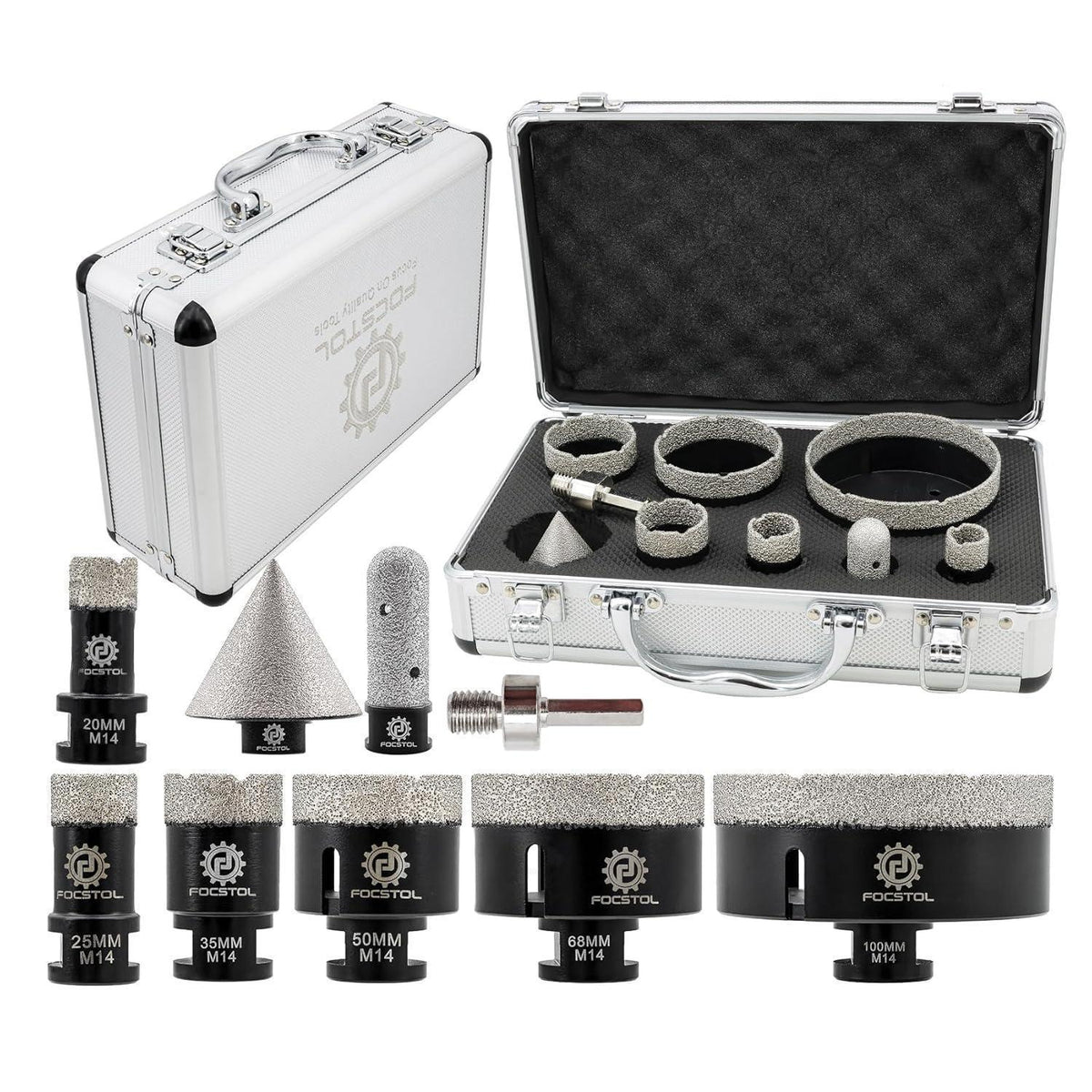 Diamant Fliesenbohrer Set mit Fingerfräser & Fasenbohrer