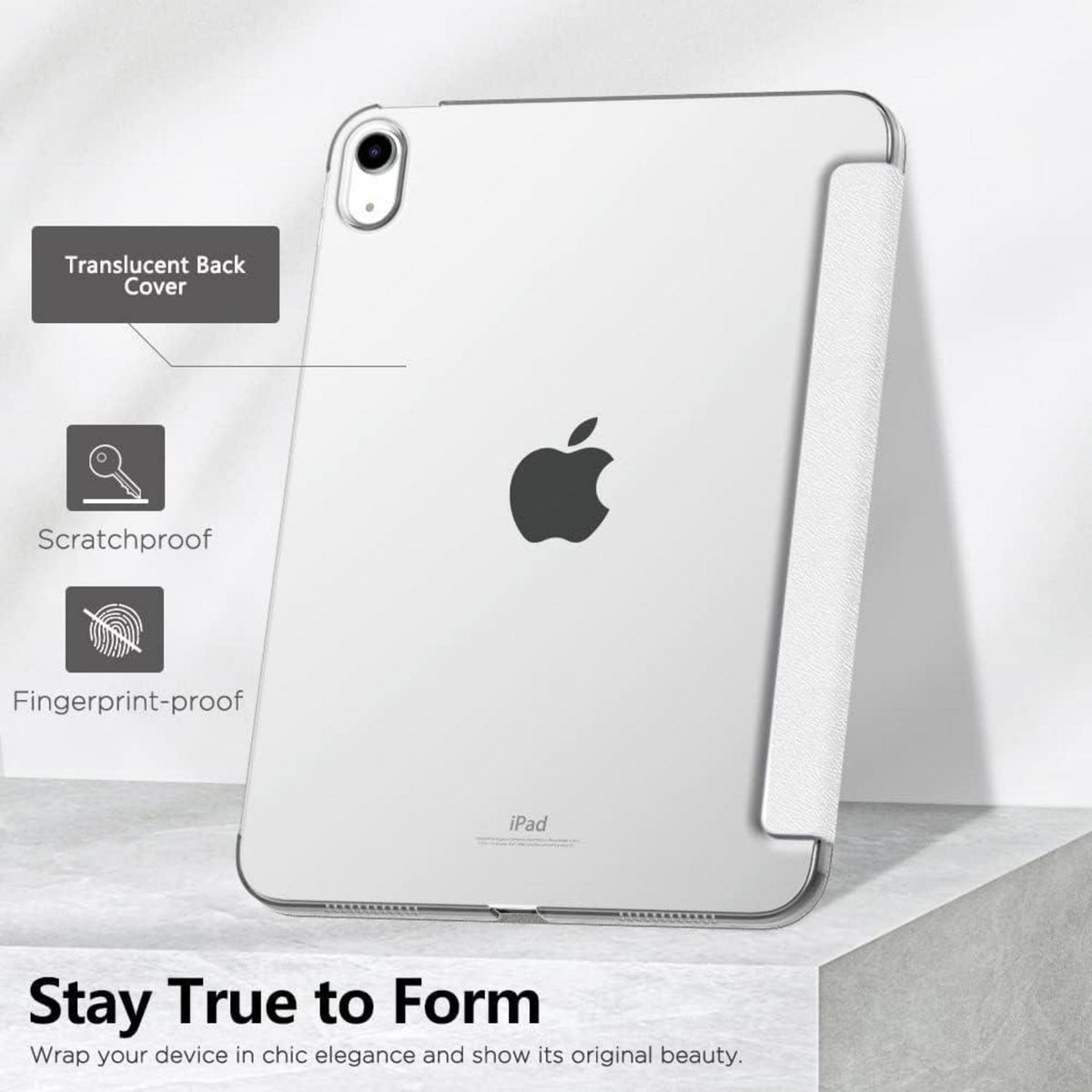 Schlanke Schutzhülle für iPad 11/10. Gen. mit Ständer, Weiß